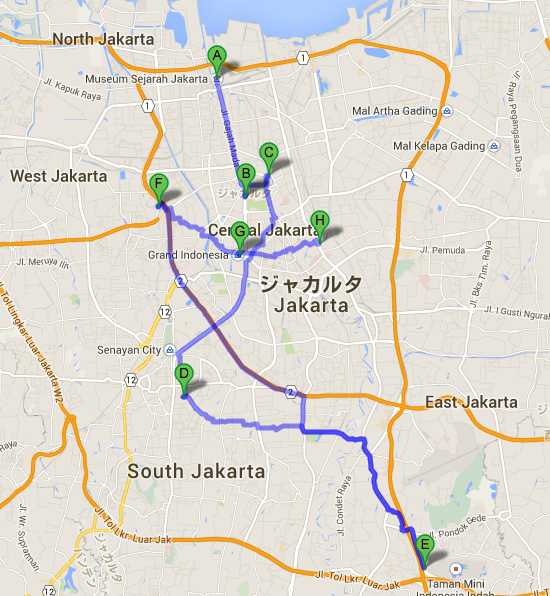 Jakarta History Museum から FIK PROPERTY JAKARTA   Google マップ