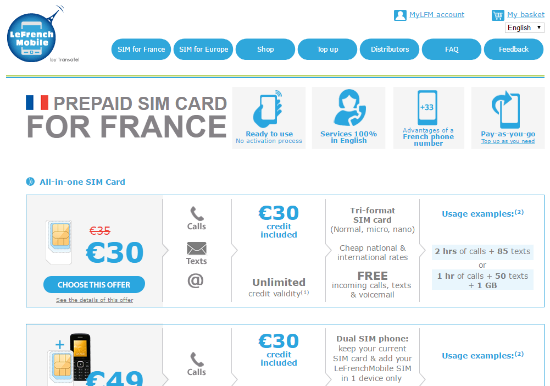 All offers for France from LeFrenchMobile